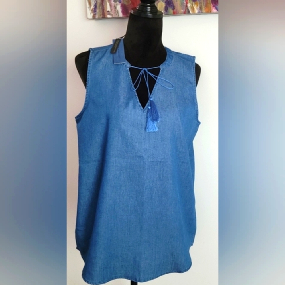 Alex & Parker Denim Blouse